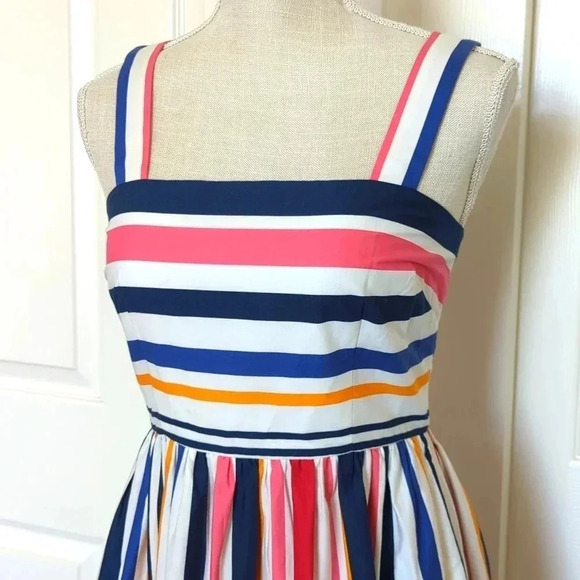 Vince Camuto Ruffle Hem Nautical Candy Stripe Sun Dress - Picture 4 of 10